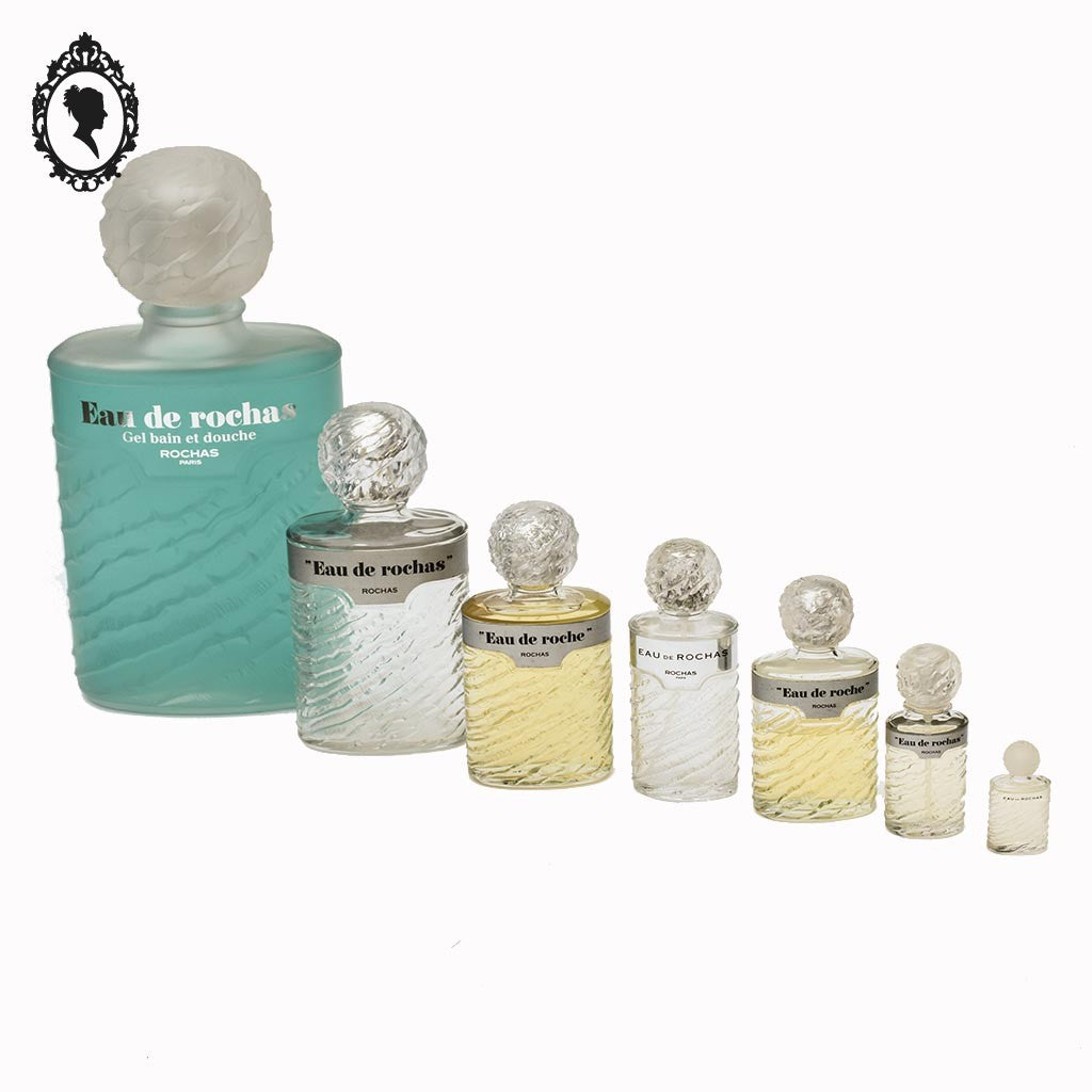 Série 6 Flacons en cascade Dummy Parfum Eau de Rochas objet collection de Vitrine parfumerie