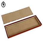 Boîte à gants foulard orangé rectangulaire carton tissu avec un foulard vintage