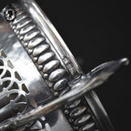 Bonbonnière drageoir sucrier piédouche en métal argenté et cristal ancien
