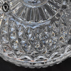 Bonbonnière en cristal blanc taillée H 11 cm vintage