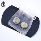 Boucles d’oreilles métal gris croissant de lune vintage