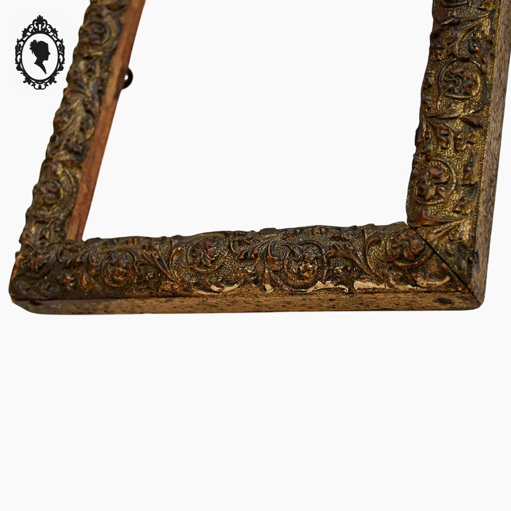 Cadre ancien rectangulaire 25 x 19 cm bois sculpté vide feuillure 21,4 x 16 cm