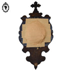 Cadre reliquaire ovale noir verre bombé buste Christ calcaire pétrifié ancien Napoléon 3