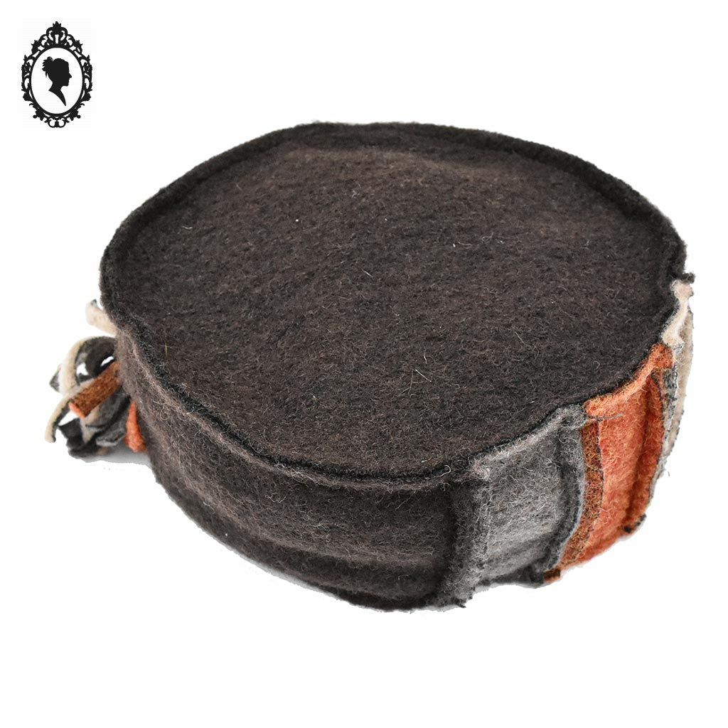 Chapeau femme laine marron foncé fleur NEUF Taille S 54 cm