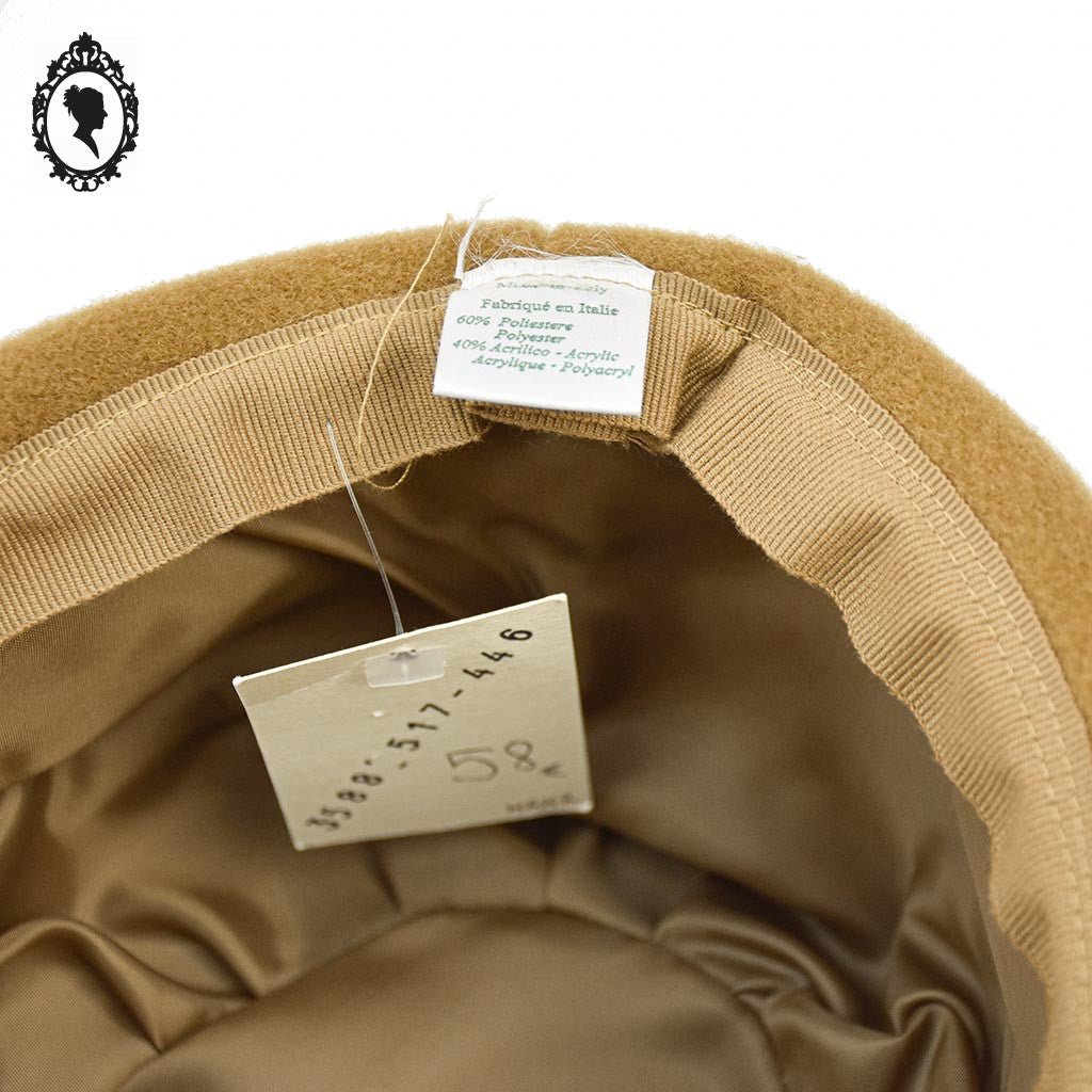 Chic Chapeau femme polaire beige camel forme cloche NEUF Taille S M 55 - 56 cm