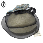 Chic chapeau été femme beige noir bleu fibre naturelle T M / 57 cm