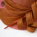 Chic chapeau fille enfant cérémonie rose orange 55 cm Taille S Neuf