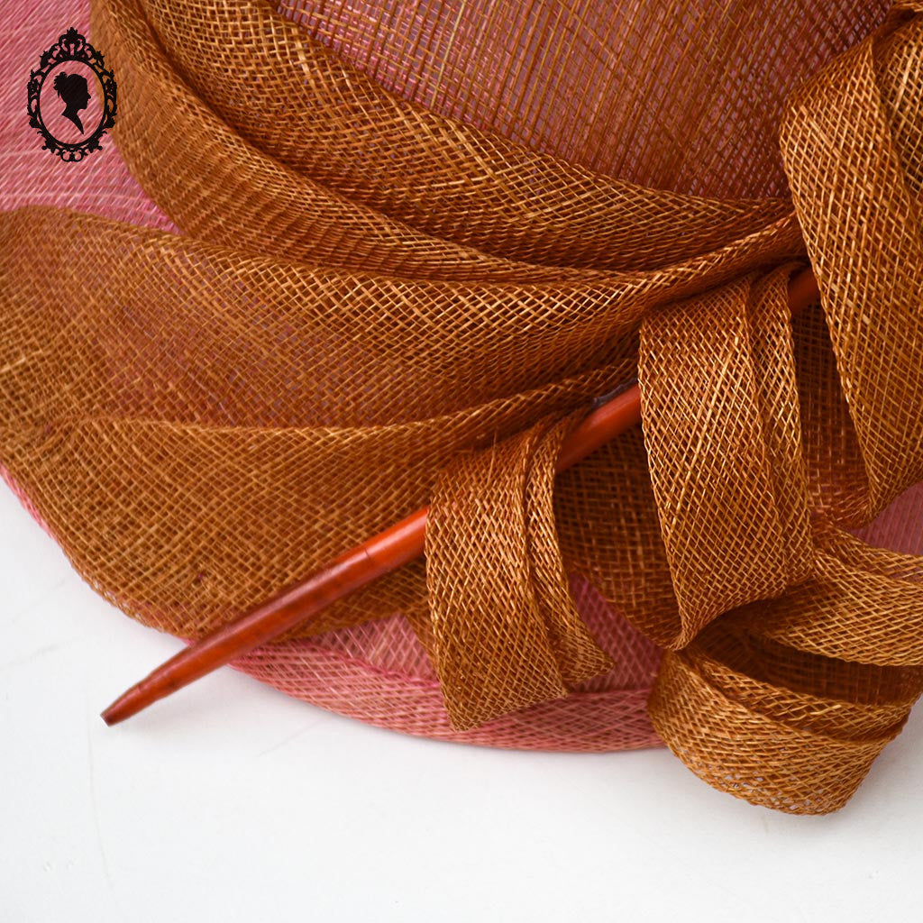 Chic chapeau fille enfant cérémonie rose orange 55 cm Taille S Neuf