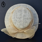 Chic chapeau nœud femme beige fibre naturelle T M  57 cm
