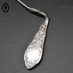 Collier original couvert ancien rond rigide en métal argent d’une cuillère vintage