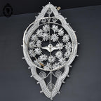 Couronne florale ange perles blanches objet de curiosité mortuaire ancienne 1900 H 76 cm