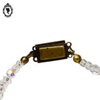 Élégant collier en cristal aurore boréale AB blanc en cascade bijou ancien vintage