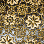 Élégant plat de présentation culinaire rond en verre arabesque or doré