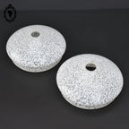 Globe tulipe abat-jour blanc rond verre de Clichy moucheté Art déco