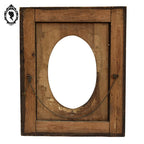 Grand cadre rectangulaire intérieur ovale bois sculpté vide 53 x 65 cm ancien