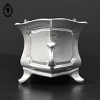 Jardinière ou cache pot en fonte argent grise ancienne