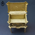 Jolie boite ou coffret à bijoux régule doré forme commode ancienne