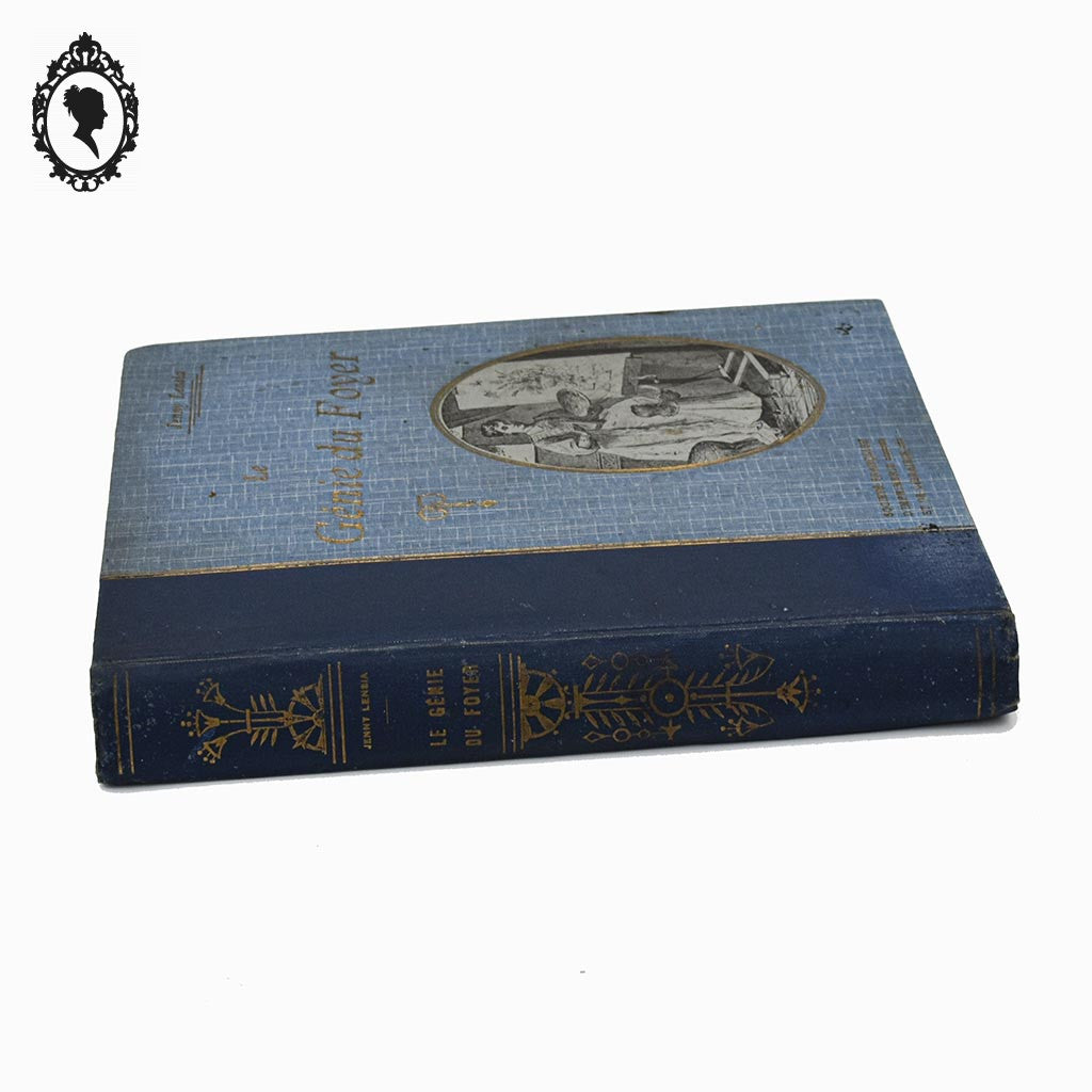 Livre bleu ancien Le Génie du Foyer de Jenny Lensia 1913