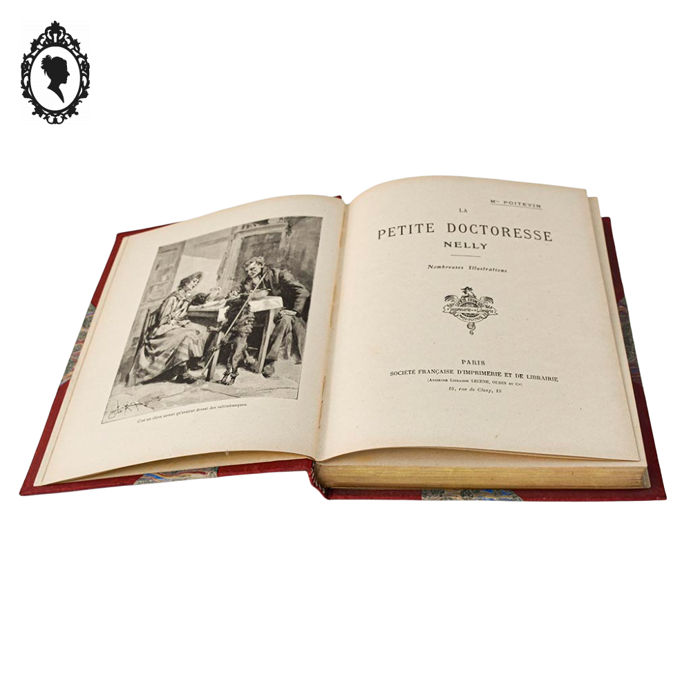 Livre charmant ancien La petite doctoresse Nelly rouge de prix en 1915