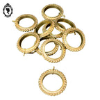 Lot 10 anneaux en bronze plein D 7,5 cm rang de perles accessoire pour rideau ancien