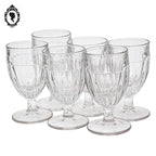 Lot 6 verres à digestif bistrot épais blancs à pied anciens