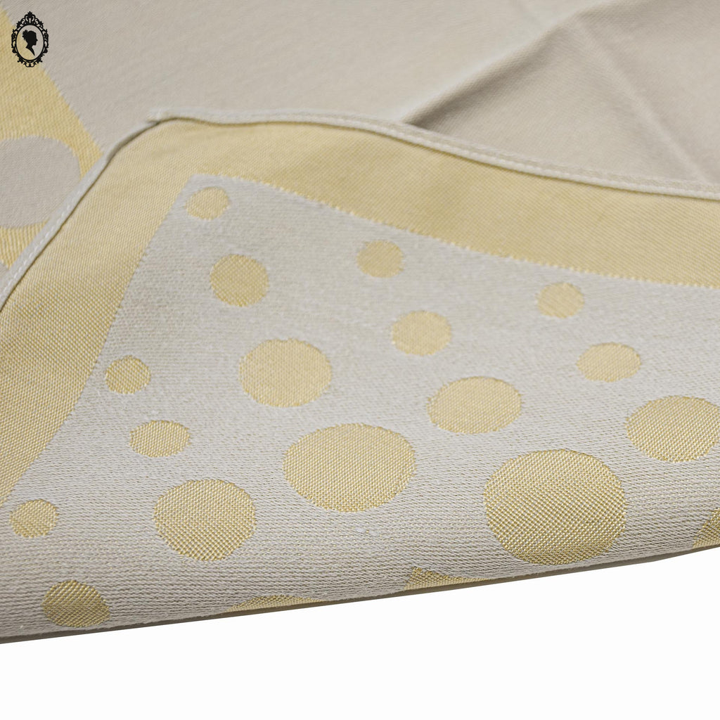 Lot 7 serviettes de table beiges et ronds dorés vintage 40 x 40 cm