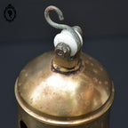 Lustre industriel lampe suspension indus abat jour émaillé et laiton vintage