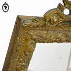 Miroir ancien avec fronton chimère phénix doré style Régence ou Napoléon 3 H 60 cm