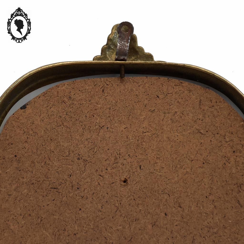 Miroir glace en bronze doré arabesque baroque mural H 36 cm vintage