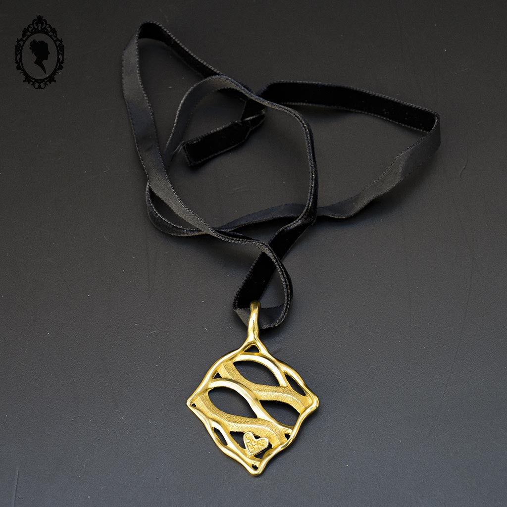 Pendentif Lanvin Paris doré bijoux vintage