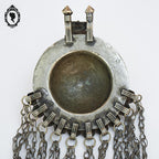 Pendentif collier ethnique métal antique H 16 cm nomade vintage ancien