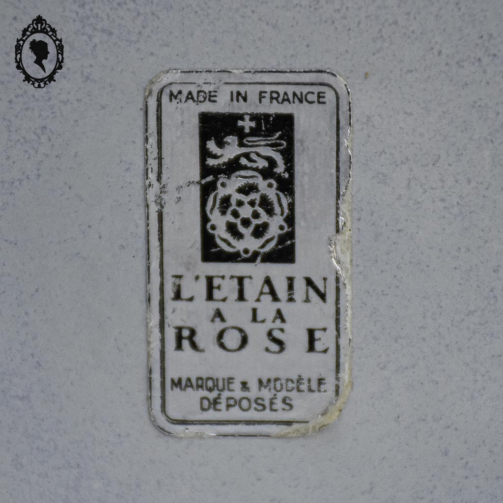 Pichet cruche L’étain à la Rose en grès gris bleu vintage