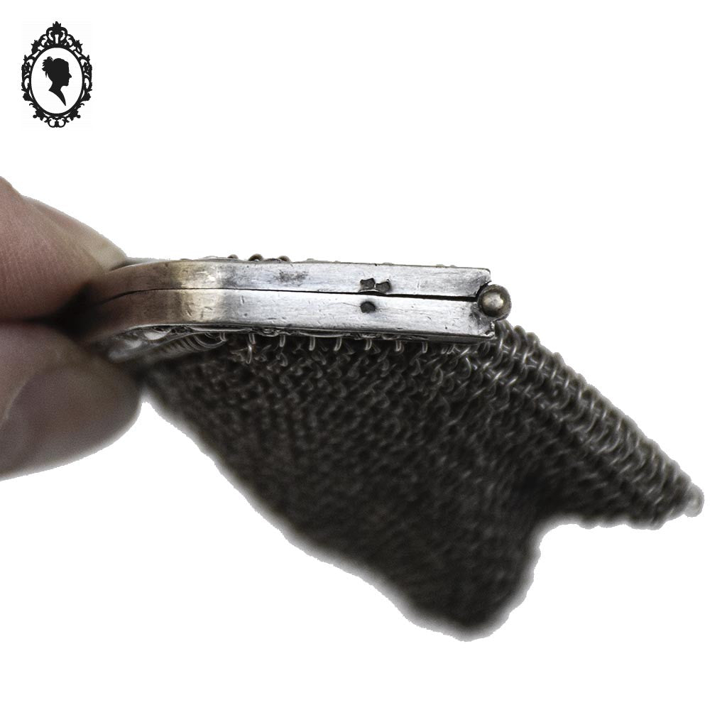 Porte monnaie bourse en maille argent XIX ancien
