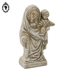 Petite sculpture statue Vierge Marie de Pitié Rodez avec enfant jésus plâtre H 13 cm