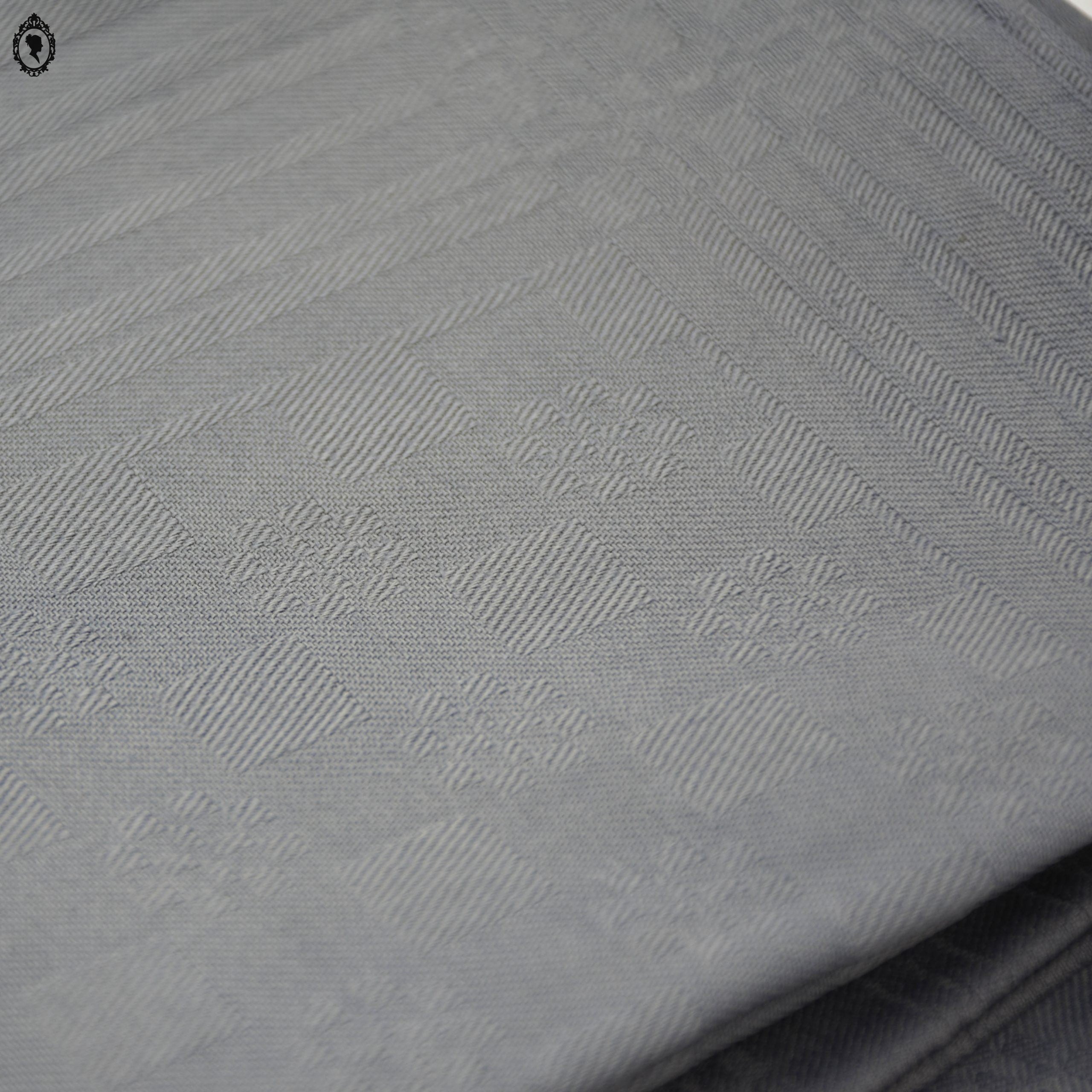 Service 10 serviettes de table anciennes damassées gris anthracite sans monogramme