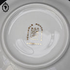 Service 12 tasses à café ou thé pot théière sucrier porcelaine S.E.R. Sélection France blanc doré
