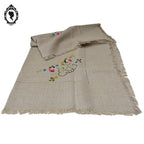 Service nappe et 10 serviettes à thé café lin broderie bucolique fleurie vintage