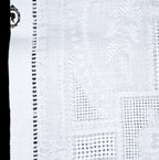 Service nappe et 12 serviettes de table anciennes damassées blanches monogramme JM ou WC
