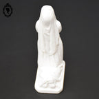 Statue Sainte Bernadette de Lourdes en albâtre blanc objet de religion ancien vintage H 14 cm