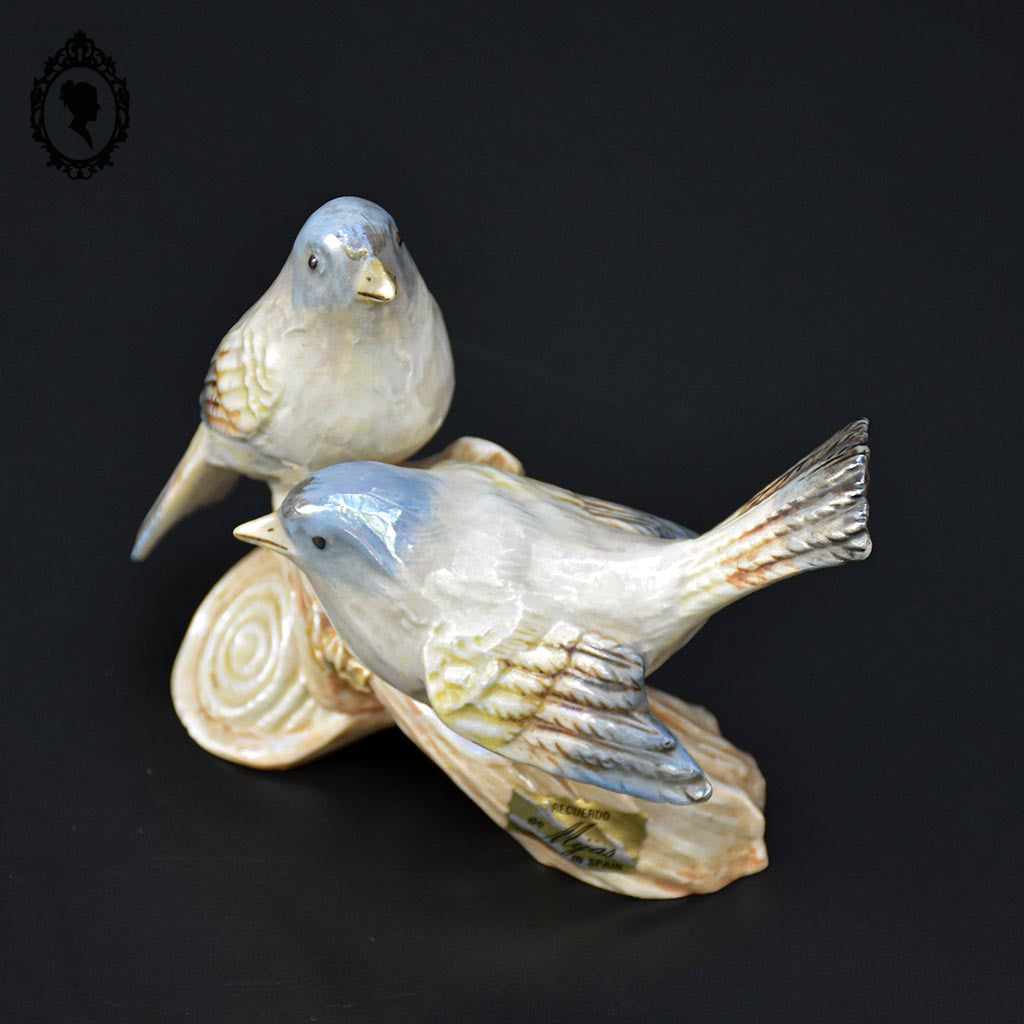 Statue figurine 2 oiseaux porcelaine céramique souvenir d’Espagne vintage