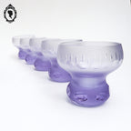 Rare service à dessert coupe et 5 coupelles en cristal violet ancien Art Déco