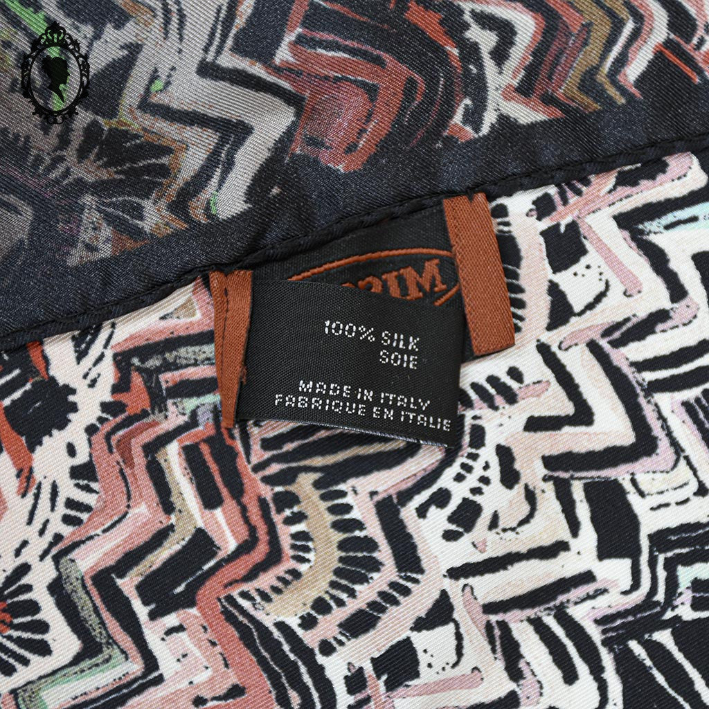 Superbe foulard soie collection Missoni Italie polychrome vintage