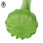 Vase soliflore forme fleur vert blanc verre style Murano