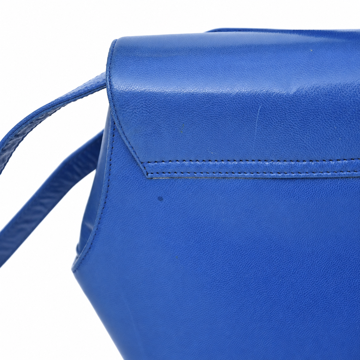 Sac vintage Orphelia en cuir bleu à bandoulière – Fabriqué en Italie