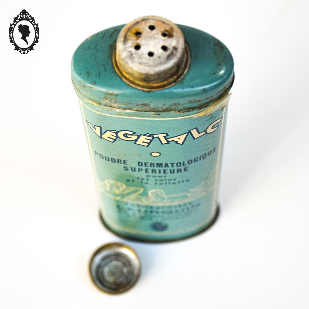 Boite de collection Végétalc Leurquin poudre talc en fer vintage ancien objet collection