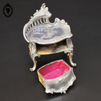 Boite ou coffret à bijoux métal argenté forme commode 1 tiroir ancienne