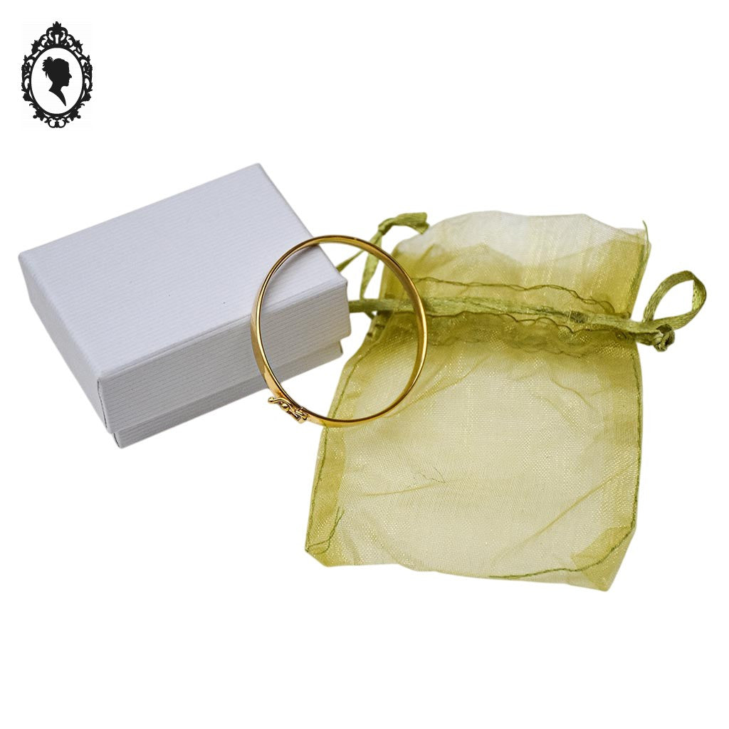 Bracelet bébé enfant jonc ovale ouvrant en or jaune avec poinçons