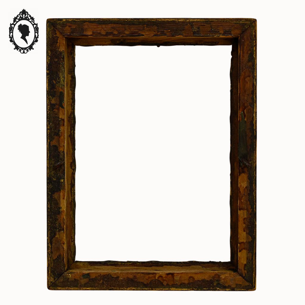 Cadre ancien rectangulaire 25 x 19 cm bois sculpté vide feuillure 21,4 x 16 cm