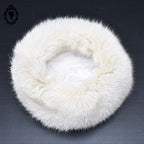 Chapeau toque véritable fourrure blanche pour femme vintage T 60 61
