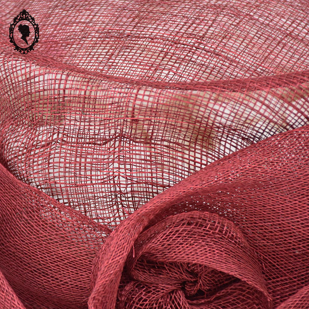 Chapeau femme cérémonie rouge bordeaux JOA NELL sisal paille NEUF Taille S ou 55 cm